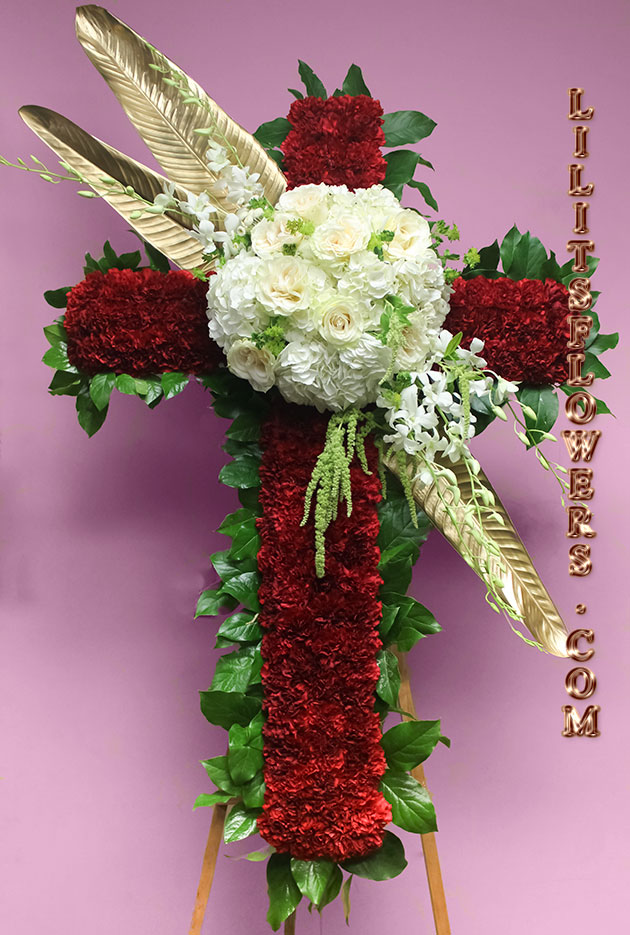 elegant red and white cross