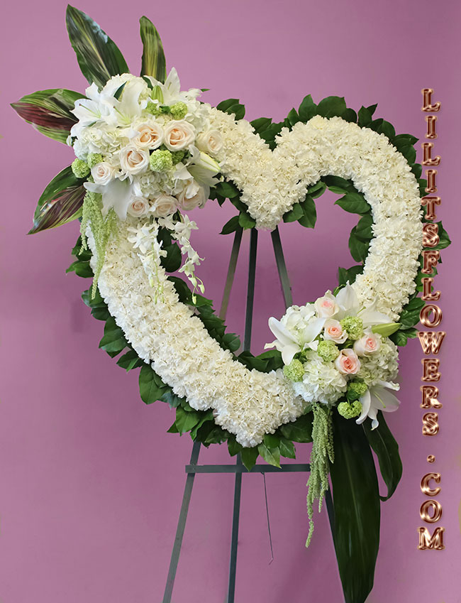 elegant white open heart