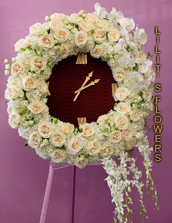 Funeral Florist in Los Angeles, CA Flower Delivery - beautiful spray  - beautiful funeral clock composed of white orchids and white roses-
Lilit's Flowers is the premier sympathy flower shop for Los Angeles, CA and the surrounding towns. Order flowers online from Glendale Florist for same day local flower delivery from conveniently located shops in Southern California to send flowers to Glendale, Los Angeles,  Hollywood, Echo Park, Silver Lake, Atwater Village, Burbank, Sherman Oaks, La CaƱada, Flintridge, Pasadena, San Marino, Alhambra, Arcadia, Thousand Oaks, Tarzana, Tujunga, La Crescenta,Toluca Lake and more.
Make sure to share with us your arrangement.
 https://goo.gl/maps/Jgj1JeCetJv - white clock - sympathy flowers Los Angeles, CA